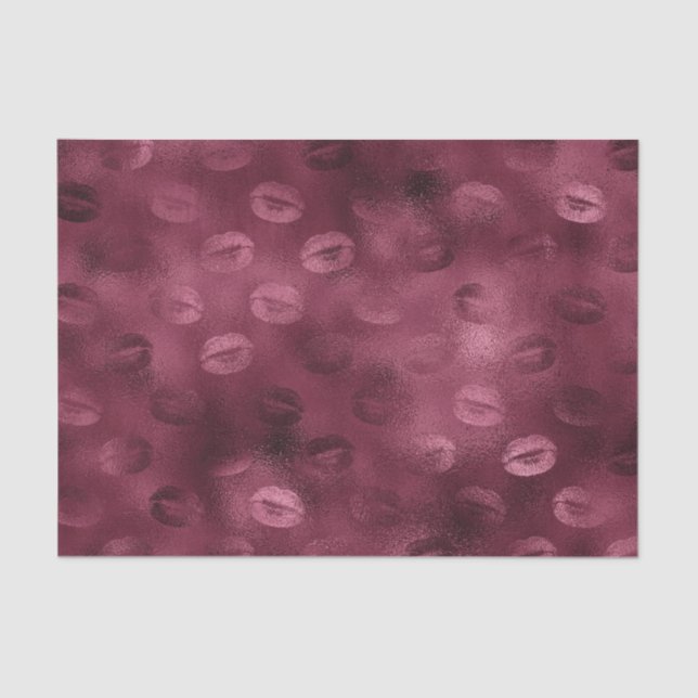 Burgundy Glam Foil Glitter Lips Tissue Paper (Front)