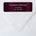 Burgundy glamorous return address label<br><div class="desc">A burgundy metallic looking background. Personalize and add your name and address. Perfect for a wedding,  bridal shower,  baby shower or birthday party invitations.</div>