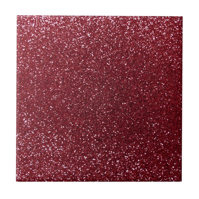 Burgundy glitter ceramic tile (Front)