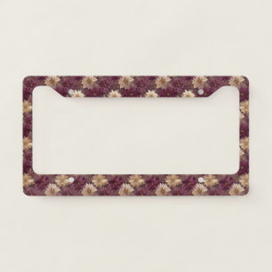 Burgundy Glitter Gold Snowflake Glam Winter License Plate Frame