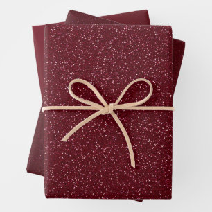 Burgundy Glitter Wrapping Paper Sheets