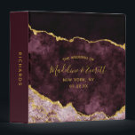 Burgundy Gold Agate Marble Wedding Photo Album 3 Ring Binder<br><div class="desc">Burgundy Blush Pink Watercolor & Gold Foil Watercolor Marble Agate Gilded Geode Design,  with Modern and Script fonts. Trendy and Chic Wedding or any event Photo Album! ~ Check my shop to see the entire wedding suite for this design!</div>