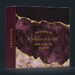 Burgundy Gold Agate Marble Wedding Photo Album 3 Ring Binder<br><div class="desc">Burgundy Blush Pink Watercolor & Gold Foil Watercolor Marble Agate Gilded Geode Design,  with Modern and Script fonts. Trendy and Chic Wedding or any event Photo Album! ~ Check my shop to see the entire wedding suite for this design!</div>