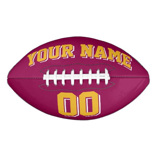 BURGUNDY GOLD AND WHITE Custom Football