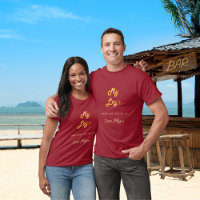 Burgundy gold business logo name signature