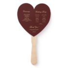 Burgundy Gold Calligraphy Heart Wedding Program