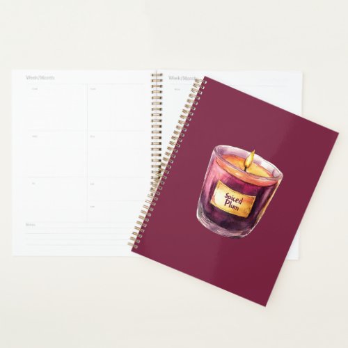 Burgundy Gold Candle Planner