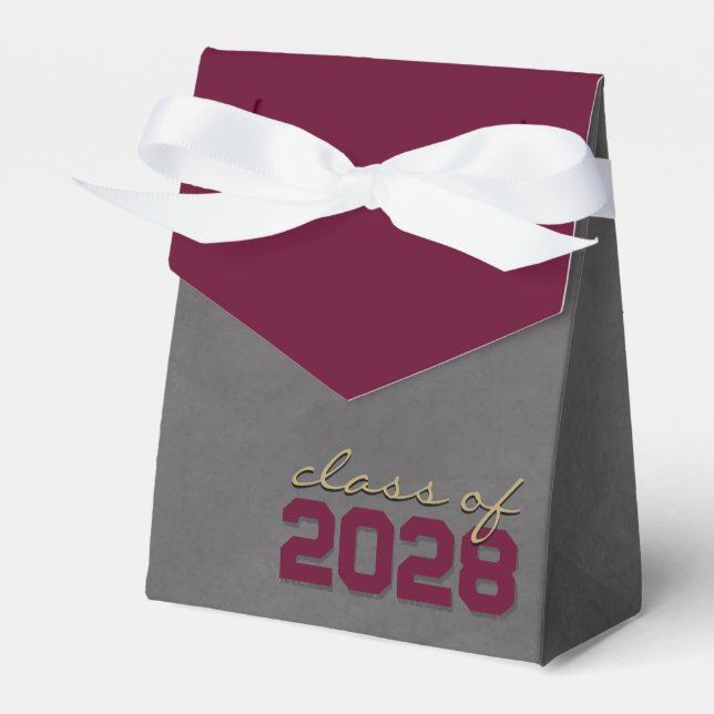 Burgundy & Gold Chalkboard Graduation Gift Boxes (Front Side)