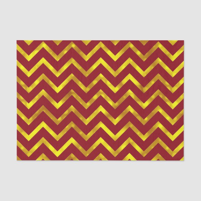 Burgundy gold chevron elegant party tissue paper (Front)