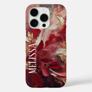 Burgundy Gold Elegance in Acrylic With Name iPhone 16 Pro Case