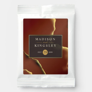 🤵 Burgundy Gold Elegant Inky Abstract Wedding Margarita Drink Mix