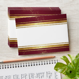 Burgundy Gold Elegant Modern Chic Wedding Envelope