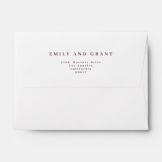 Burgundy & Gold Fall Calligraphy Wedding Address Envelope