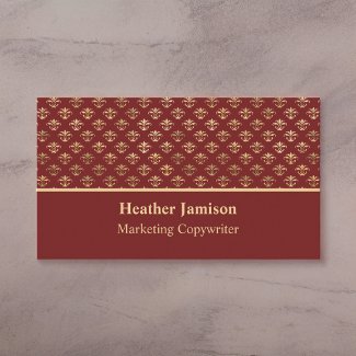 Burgundy Gold Fleur de Lis Marketing Copywriter