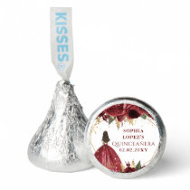 Burgundy Gold Floral Princess Quinceanera    Hershey®'s Kisses®