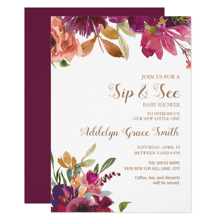 burgundy and gold baby shower