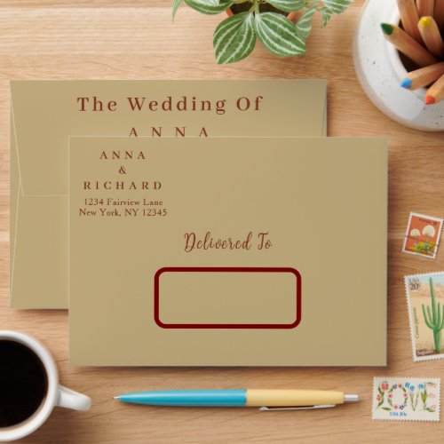 Burgundy & Gold Floral Wedding Invitation