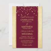 Burgundy Gold Foil Glitter Wedding Invitation (Front)