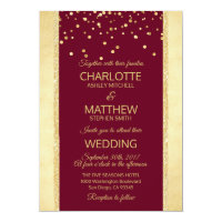 Burgundy Gold Foil Glitter Wedding Invitation