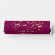 Burgundy & Gold Foil Thank You Calligraphy Wedding