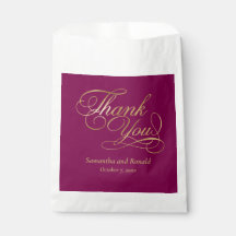 Burgundy & Gold Foil Thank You Calligraphy Wedding
