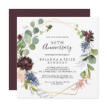 Burgundy Gold Geometric 50th Wedding Anniversary Invitation Burgundy Gold Geometric 50th Wedding Anniversary Invitation