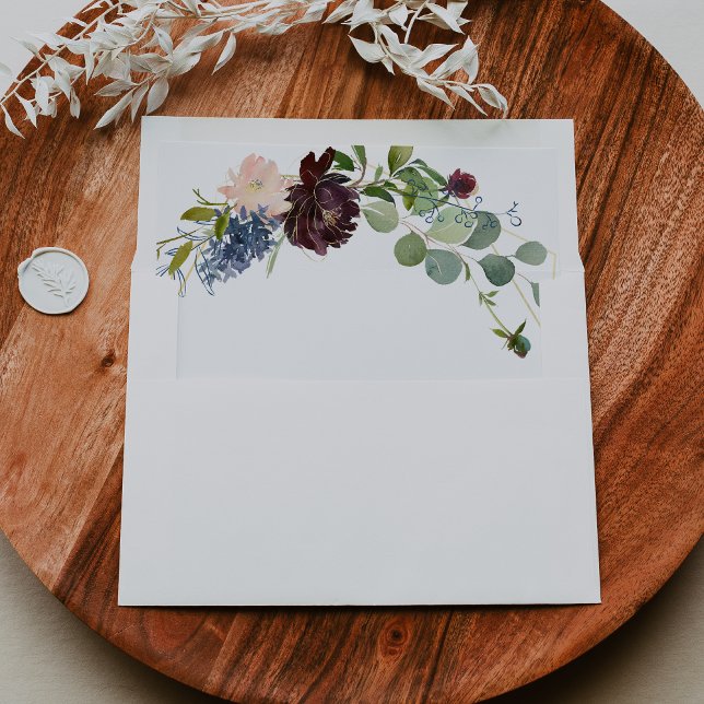 Burgundy Gold Geometric Wedding Invitation Envelope (Creator Uploaded)