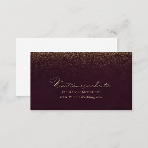 Burgundy Gold Glitter Wedding Website    Enclosure Card