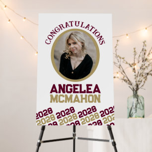 Burgundy & Gold Grad Photo Autograph Signature Foam Board