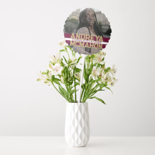 Burgundy & Gold Graduation Photo Centerpiece Balloon