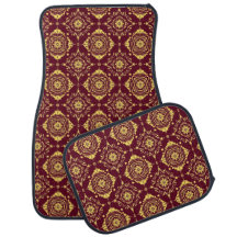 Burgundy Gold Heritage Medallion Car Mats Set – Lu