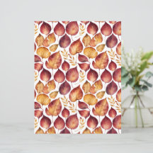 Burgundy & Gold Leaf Pattern