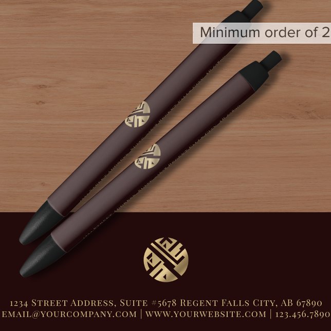 Burgundy Gold Logo Promotional Pen (Creator Uploaded)
