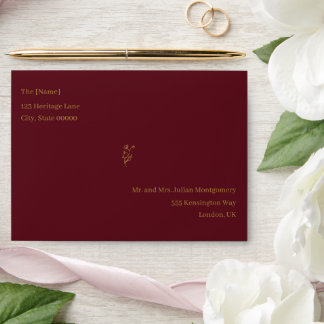 Burgundy & Gold Luxury Addressed Envelope