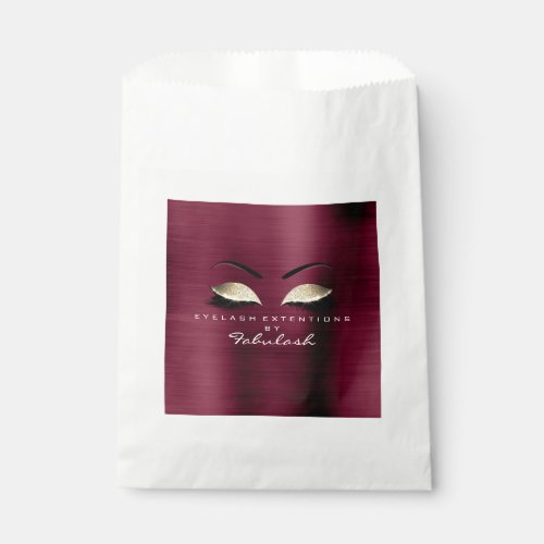 Burgundy Gold Makeup Artist Stylist Lashes Favor Bag