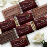 Burgundy Gold Marble Geode Love Is Sweet Wedding Hershey's Miniatures<br><div class="desc">Elegant Watercolor Burgundy and Gold Marble Agate Geode Wedding Favor Chocolate Candy Bars. Modern Calligraphy Script Love Is Sweet with Bride and Groom Names.</div>