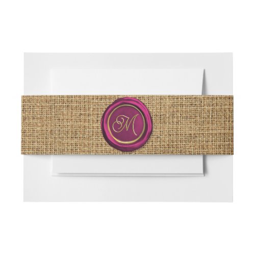  Burgundy  Gold Monogram Modern Wax Seal Stickers Invitation Belly Band