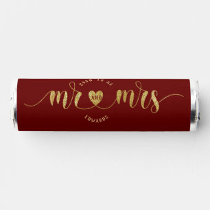 Burgundy Gold Mr and Mrs Wedding Shower Breath Sav Savers® Mints