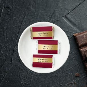 Burgundy gold name script modern minimalist hershey's miniatures