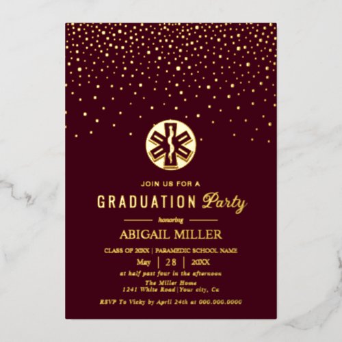 Burgundy, gold paramedic Class Of 2026 graduation