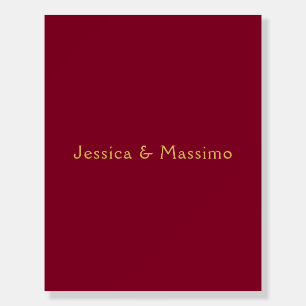 Burgundy Gold Professional Trendy Minimalist Names Foam Board