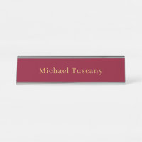 Burgundy Gold Professional Trendy Minimalist Text