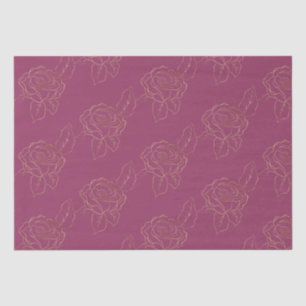 Burgundy Gold Rose Tissue Paper