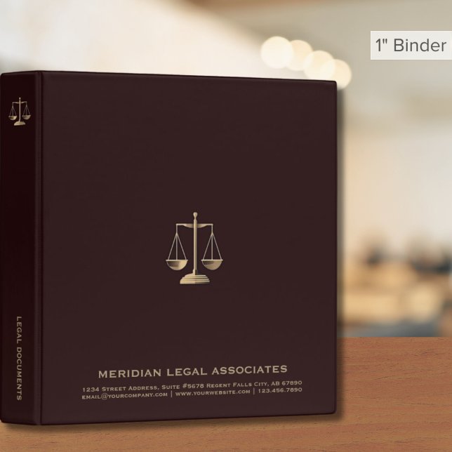 Burgundy Gold Scales of Justice Logo 3 Ring Binder (Creator Uploaded)