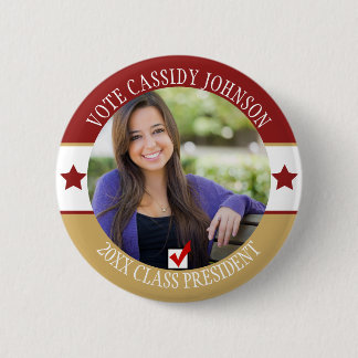 Burgundy & Gold School Election Student Body Vote Button