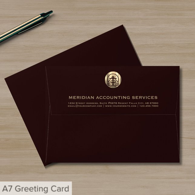 Burgundy Gold Seal A7 Envelope (Creator Uploaded)