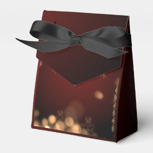 Burgundy Gold Sparkle Signature Party Favor Bag Boxes