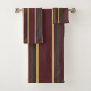 Fancy Hand Towel With Black And Burgundy, Zazzle