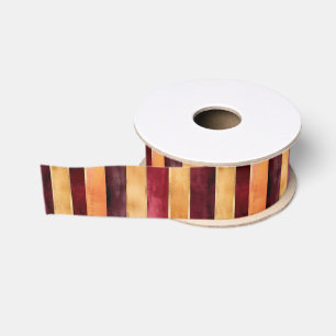 Burgundy Gold Stripes Birthday Grosgrain Ribbon