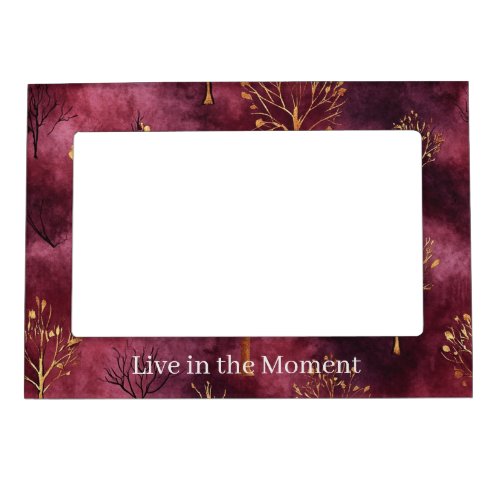 Burgundy Gold Trees Magnetic Frame